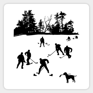 Day on the Lake Pond Hockey Magnet